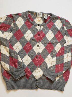 Gap Women's Grey and Pink Cardigan